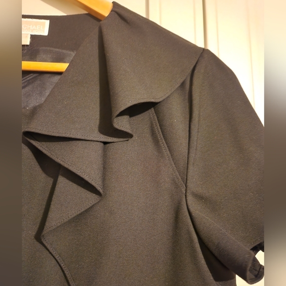 Michael Kors Black Dress with Cap Sleeves, Pockets and Zipper at Front - Picture 4 of 8